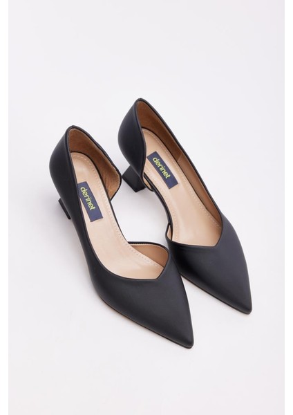Kısa Topuk Saten Kadın Stiletto