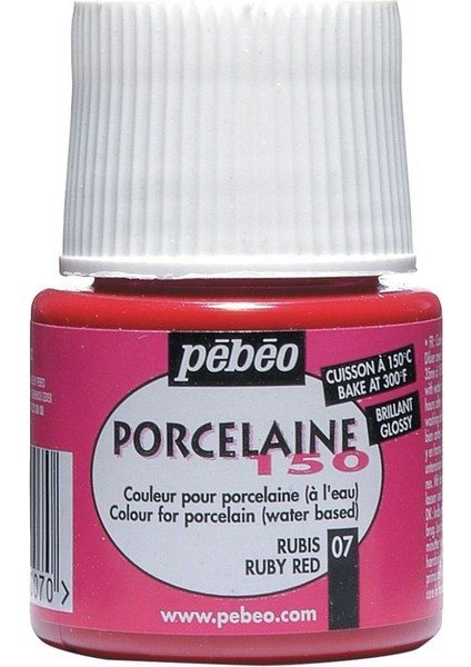 Porcelaine 150 Porselen Boyası 07 Ruby Red