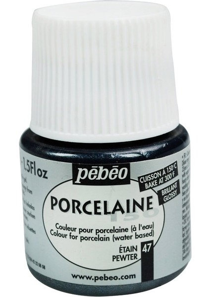 Porcelaine 150 Porselen Boyası 47 Pewter