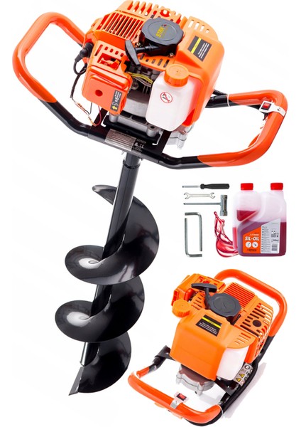 Gd520 52Cc 3Hp Metal Dişli Şanzuman Benzinli Toprak Burgu Makinesi Fidan Dikme Makinesi Motorlu 20Cm fiyatları