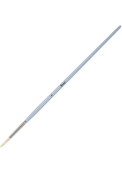 Yağlı Boya ve Akrilik Fırçası Beyaz Kıl Uzun Sap Yuvarlak Uç Seri 123 No 6