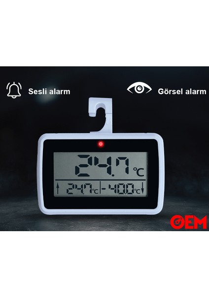 Ys24 Alarmlı Mıknatıslı Buzdolabı Termometresi