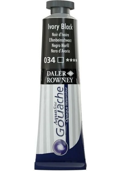 Daler Rowney Aquafine Guaj Boya Tüp 15ML 034 Ivory Black