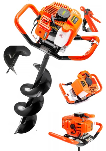 Stea990 Germany Metal Dişli System 9900X Benzinli Toprak Burgu Makinesi Fidan Dikme 20Cm Delme Ucu