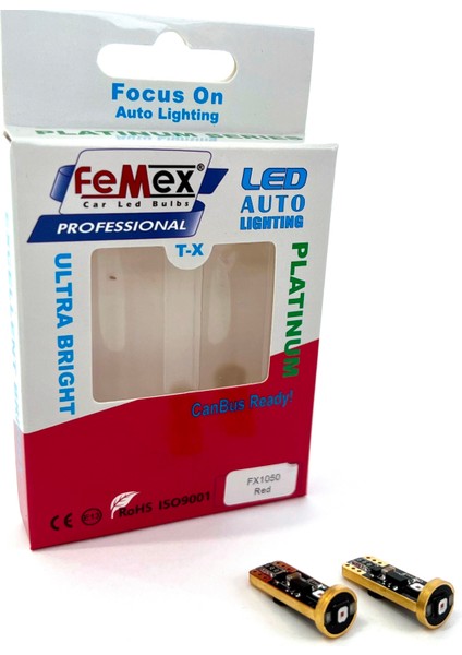 Platinum Kırmızı T10 3smd Osram Chipset LED Ampul Aktif Canbus