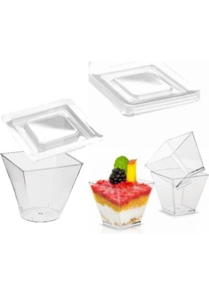 Tatlı Kabı Kapaklı Kübik 24 Lü Paket