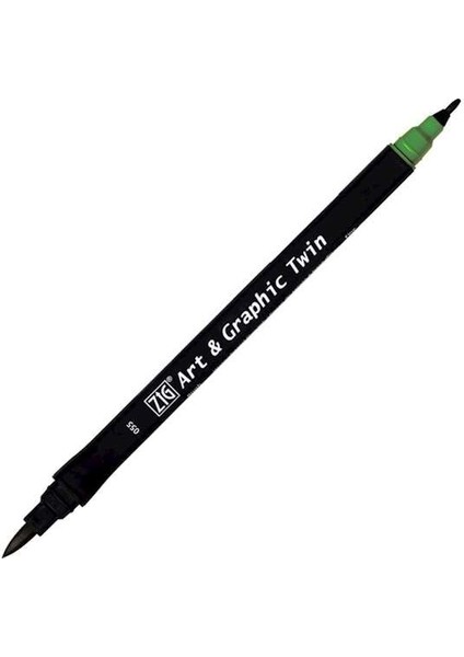 Art&graphic Twin Çift Uçlu Keçe Grafik Kalemi 55 Deep Green