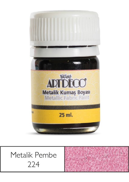 Metalik Kumaş Boyası 224 Pembe 25 ml