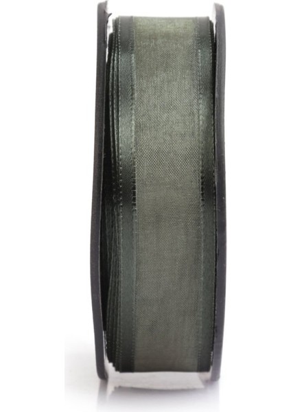 Kenarı Saten Biyeli Şifon Kurdele Haki Yeşil 2.5CMX20MT