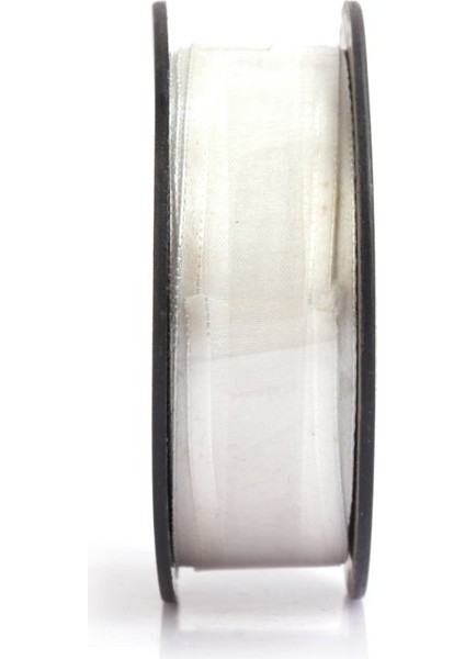 Kenarı Saten Biyeli Şifon Kurdele Krem 2.5CMX20MT