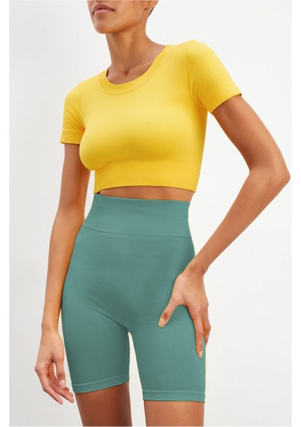 Felolin Örme Seamless Şort Yüksek Bel Toparlayıcı Biker Şort fiyatları