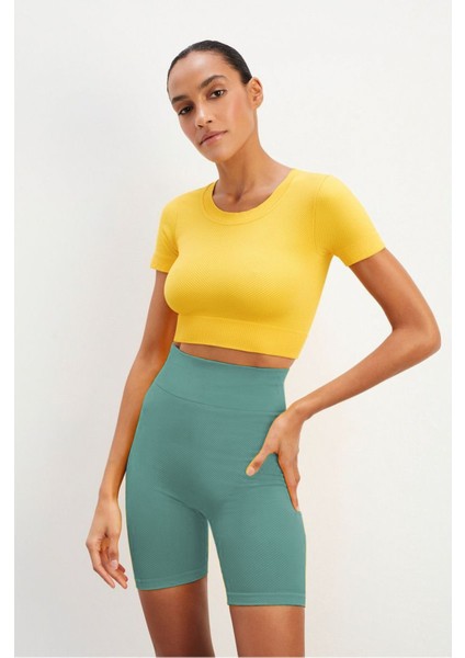 Felolin Örme Seamless Şort Yüksek Bel Toparlayıcı Biker Şort modelleri