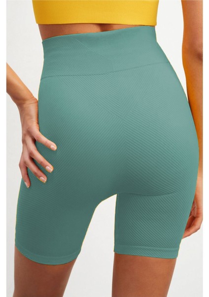 Felolin Örme Seamless Şort Yüksek Bel Toparlayıcı Biker Şort fırsatları