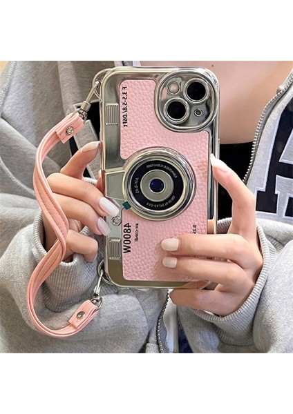 Apple Iphone 11 3D Kamera Motifli Askılı Photo (Foto) Lüx Kılıf