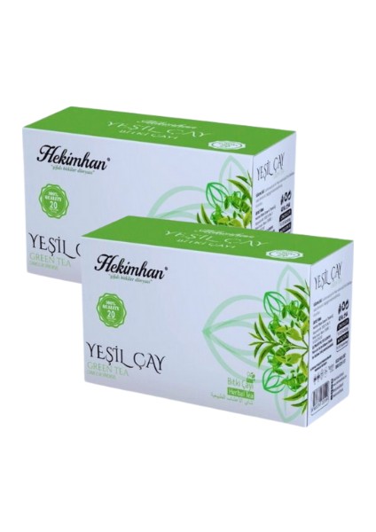 Yeşil Çay 2 Paket 20 x 2'li Süzen Poşet