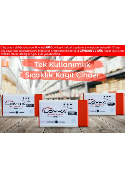 Lyk Mono Tek Kullanımlık Sıcaklık Kayıt Cihazı