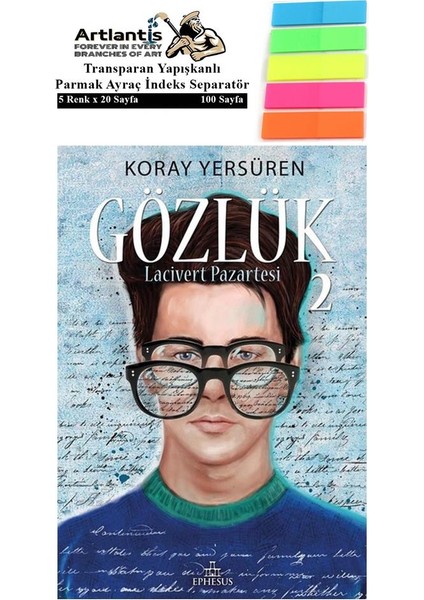 Gözlük 2 Lacivert Pazartesi Kapak 1 Adet Fosforlu Transparan Kitap Ayraç 1 Paket - Koray Yersüren