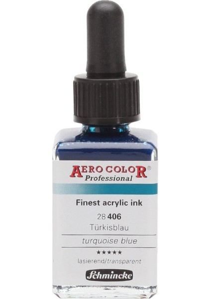 Aero Color Airbrush Akrilik Mürekkep 28 ml 406 Turquoise Blue