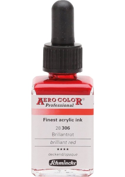 Aero Color Airbrush Akrilik Mürekkep 28 ml 306 Brilliant Red
