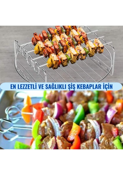 Tüm Fritözler İle Uyumlu Çelik Air Fryer Şiş Izgarası