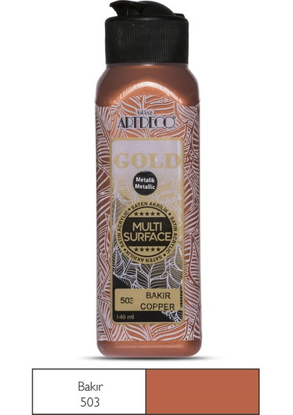 Gold Multi Surface Akrilik Boya 140 Ml. 503 Metalik Bakır fiyatları