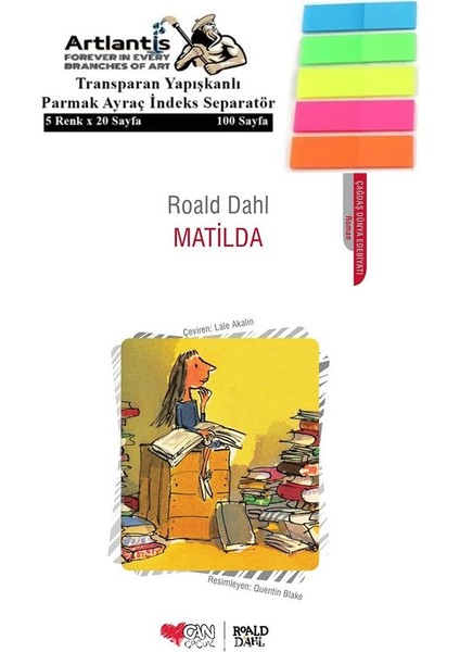 Matilda Kapak 1 Adet Fosforlu Transparan Kitap Ayraç 1 Paket - Roald Dahl