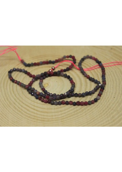 Yakut & Safir Taşı Karışık Yarım Dizi 2mm (17CM Uzunluğundadır)