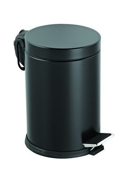 Çöp Kovası Çelik Metal 16 Litre Pedallı Çöp Kutusu Çöp Kovası Siyah