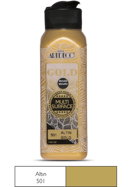 Gold Multi Surface Akrilik Boya 140 Ml. 501 Metalik Altın fiyatları