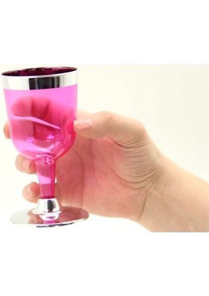 Pembe 6 Lı Renkli Lohusa Şerbeti Bardağı Ve Tatlı Sunum Ayaklı Bardak