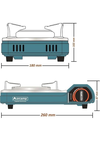 Orcamp Tekli Portatif Pro Seramik Ocak Mavi CK-508 modelleri