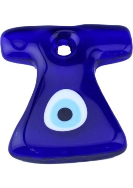 Cam Nazar Boncuğu Delikli Kaftan Modeli Küçük 5.5 x 6.5 cm
