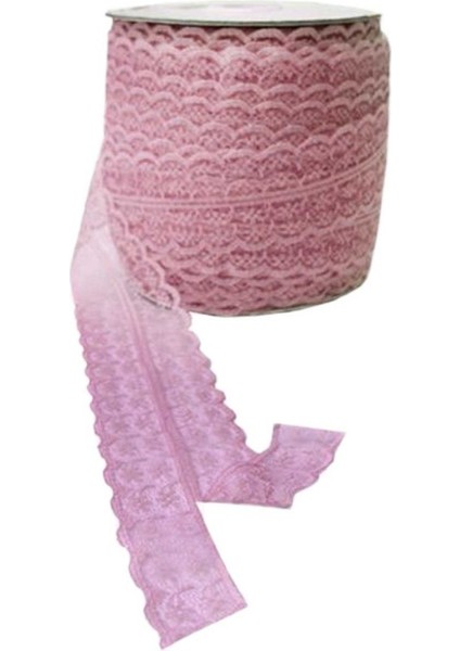 Kurdela Dantelli Çift 2 Katlı 5 cm - 10 Metre Pudra