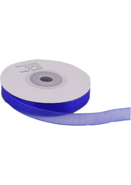Organze Kurdele 10 mm - 22 Metre Saks Mavi
