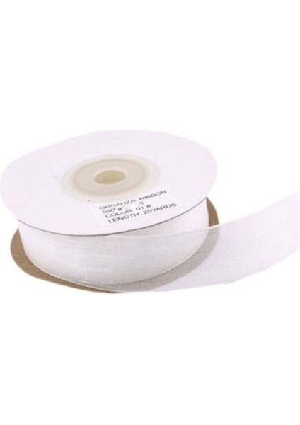 Organze Kurdele 30 mm - 22 Metre Beyaz