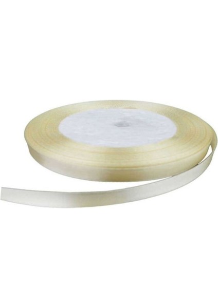 Saten Kurdele Kalın 1 cm - 240 Metre Krem