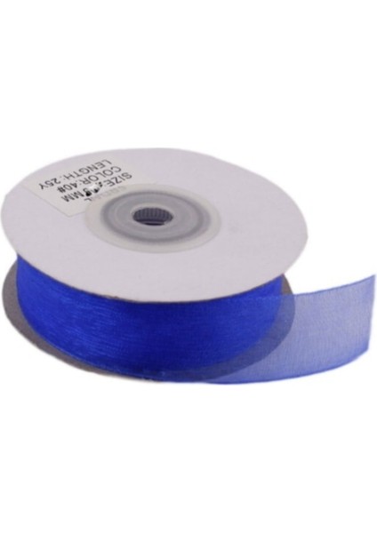 Organze Kurdele 40 mm - 22 Metre Saks Mavi