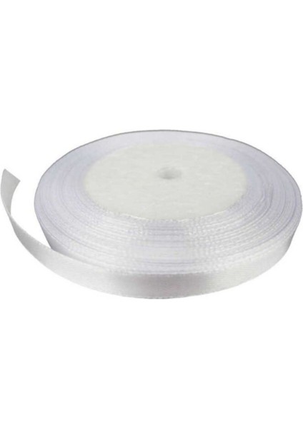 Saten Kurdele Kalın 1 cm - 240 Metre Beyaz