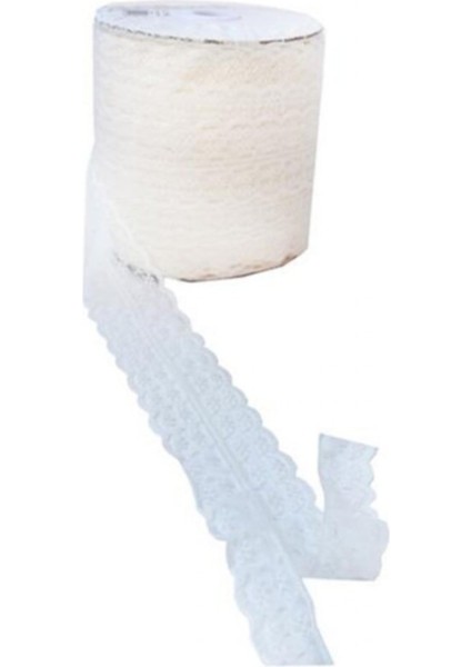 Kurdela Dantelli Çift 2 Katlı 5 cm - 100 Metre Beyaz