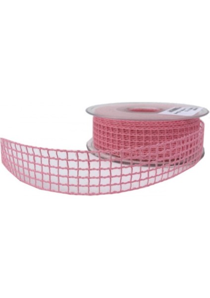 Kurdele Kanaviçe File Modeli 2 cm - 20 Metre Pembe