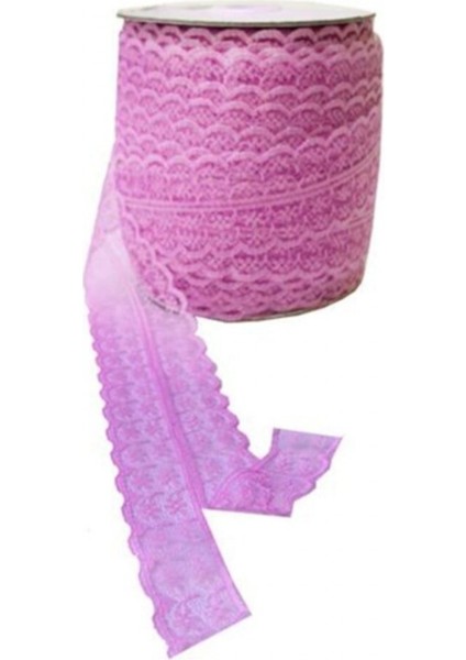 Kurdela Dantelli Çift 2 Katlı 5 cm - 100 Metre Pembe