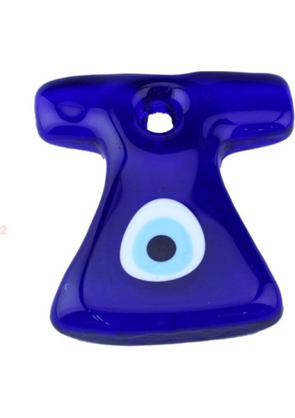 Cam Nazar Boncuğu Delikli Kaftan Modeli Büyük Boy 9.5x9.5 cm