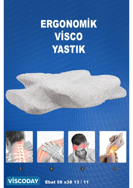 Ortopedik Visco Yastık Boyun Fıtığı Boyun Düzleşmesi Boyun Destekli Güzellik Yastığı