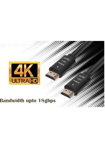 1 Metre 4K 2.0 HDMI Kablo Ultra High Speed Premium UHD Hdr Hdtv 4K@60Hz 18GBPS HDMI Kablosu