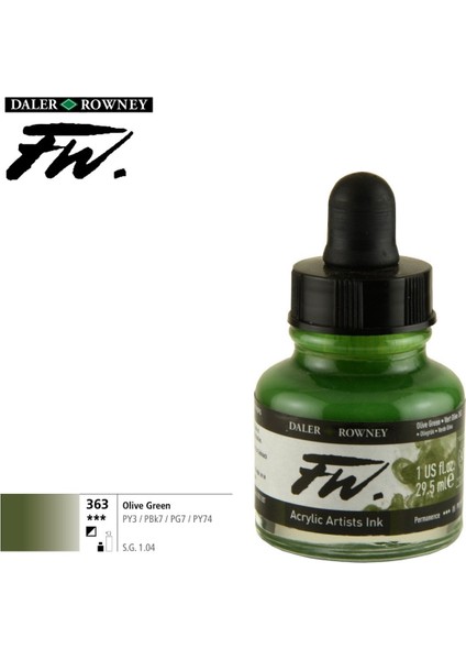 Likit Akrilik (Pistole) Mürekkebi Fw Ink 29.5ml 375 Sap Green