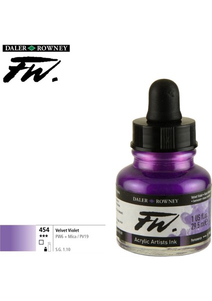 Likit Akrilik (Pistole) Mürekkebi Fw Ink 29.5ml 454 Velvet Violet