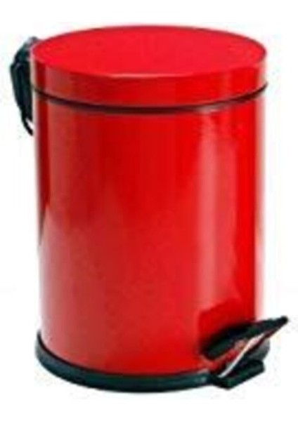 Çelik Metal 5 Litre Pedallı Çöp Kovası Çöp Kutusu Kırmızı fiyatları