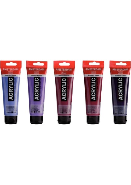 Amsterdam Akrilik Boya 120ML 5'li Set Mor Menekşe Tonu Renkleri