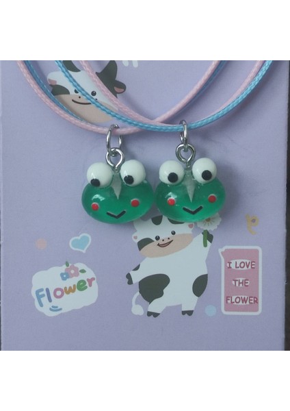 2 Li Kurbağa Best Friends Kolye Aksesuar Şık Takı fiyatları