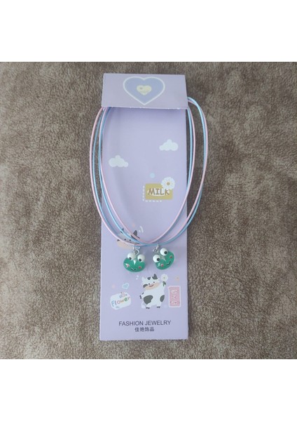 2 Li Kurbağa Best Friends Kolye Aksesuar Şık Takı modelleri